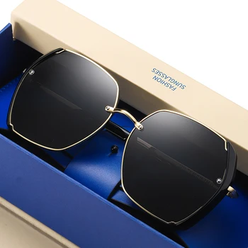 Роскошные женские поляризованные солнцезащитные очки для вождения, солнцезащитные очки для женщин, Брендовые Дизайнерские женские черные солнцезащитные очки Pilot UV400, модель 2211