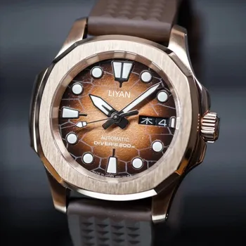 Роскошные мужские часы Diver из бронзы NH36 40 мм, автоматические механические деловые наручные часы топ-бренда, сапфировые 20 бар