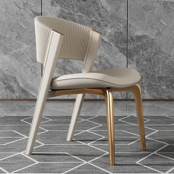Роскошный обеденный стул из кожи, домашний минималистичный дизайнер, уличная мебель из натурального дерева, натуральная кожа, современная дизайнерская мебель для столовой