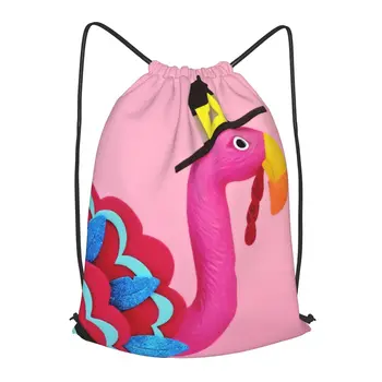 Рюкзак на шнурке Pink Flamingo для мужчин, спортивная сумка для занятий в тренажерном зале, рюкзак для йоги в комплекте, рюкзак для женщин