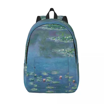 Рюкзак с водяными лилиями Клода Моне, Мужской рюкзак для школьников, Женский Рюкзак для ноутбука большой емкости