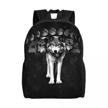 Рюкзаки Animal Spirit Guides для мужчин и женщин, водонепроницаемая школьная сумка Wolf Family Bag, сумка для книг с принтом