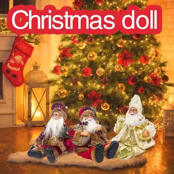 С Рождеством, Санта-Клаус, Сидящая кукла, Тканевая Рождественская кукла, Рождественское украшение, детская кукла, детский подарок для украшения дома.