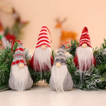 Санта, Безликая кукла-гном, Декор стен, Рождественская елка, 16x7x5 см, Очаровательные Рождественские украшения, Обеденный Гном