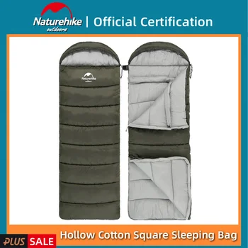 Сверхлегкий конверт Naturehike С капюшоном, хлопковый спальный мешок, можно соединить 2-местную походную палатку, спальный мешок для защиты от холода