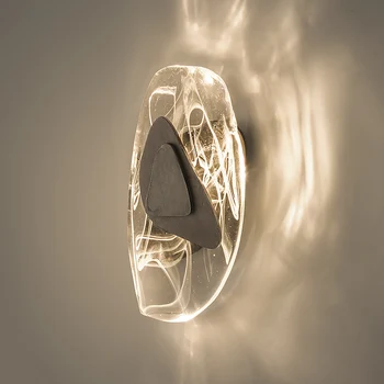 Светлая роскошная прикроватная тумбочка для спальни хрустальный настенный светильник постмодернистский минималистичный фон для гостиной настенный светильник креативное искусство настенный светильник