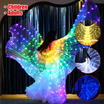 Светодиодный Isis красочные крылья бабочки танец живота телескопический шест светящееся костюмированное шоу сцена карнавала Хэллоуин Рождественская вечеринка