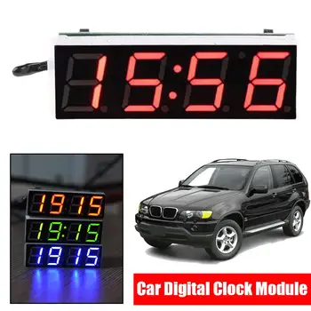 Светодиодный Модуль Цифровых часов Мини Автомобильные Часы Термометр 3 Вольтметра СВЕТОДИОДНЫЙ 3 В 1 Вольтметр Таймер Цифровой Цветной Дисплей B2M1