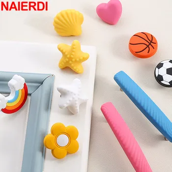 Силиконовые мультяшные ручки для шкафов NAIERDI Moon Star Резиновые ручки для мебели для детской комнаты, тяги для шкафов для детей