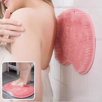 Силиконовый скребок для ног для душа, Отшелушивающий Нескользящий массажный инструмент для чистки ванны, коврик для мытья ванной, щетка для массажа тела при купании.