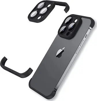 Силиконовый чехол для защиты объектива камеры, угловой ультратонкий легкий бампер, Безрамный тонкий чехол для iPhone 14ProMax, силиконовый чехол из ТПУ