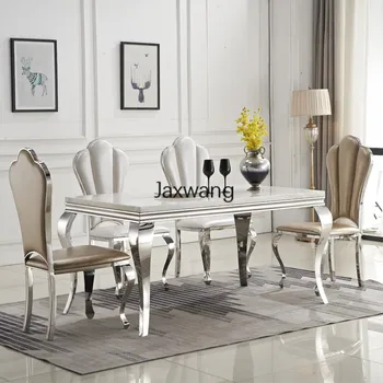 Скандинавские обеденные стулья для кухонной мебели, обеденный стул из нержавеющей стали, ткань для ресторанного стула, простой современный стул с акцентом
