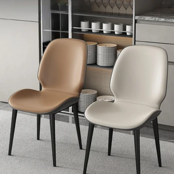 Скандинавские роскошные обеденные стулья Современная столовая Подушка из искусственной кожи Креативные обеденные стулья Кресло для отдыха Кухонная мебель