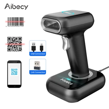 Сканер штрих-кода Aibecy 1D/ 2D / QR-Код Сканер 2.4 G Беспроводной USB Проводной Считыватель Штрих-кода с Многофункциональной Базой для Супермаркета