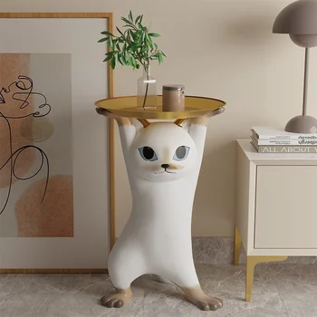 Скульптура из песка, Очаровательная кошка, Украшение журнального столика в гостиной, Креативное Украшение, Движущийся Подарочный столик, журнальный столик