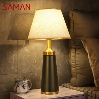 Современная настольная лампа SAMAN с сенсорным затемнением, креативная скандинавская мода, простой настольный светильник для дома, гостиной, спальни, кабинета