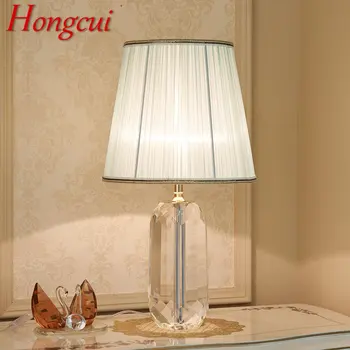 Современная хрустальная настольная лампа Hongcui LED Винтажная Простая креативная прикроватная тумбочка для домашнего декора гостиной спальни
