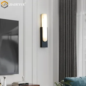 Современный длинный мраморный настенный светильник со светодиодной подсветкой для спальни, коридора, гостиной, прикроватной тумбочки 110 В 220 В