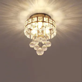 Современный минималистичный светодиодный светильник для прихожей, потолочное освещение из хрусталя из нержавеющей стали, креативное освещение для лестничных пролетов в прихожей