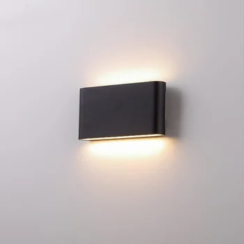 Современный минималистичный светодиодный настенный светильник мощностью 6 Вт / 12 Вт, наружный водонепроницаемый IP65, внутренний двор, проход, гостиная, прикроватная тумбочка для спальни, настенный светильник с двойной головкой