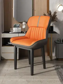 Современный минималистичный стул для макияжа, легкий роскошный письменный стол из кованого железа, домашняя спинка, мягкая сумка, обеденный стул, балкон для отдыха
