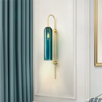Современный стеклянный настенный светильник, черно-зеленый / белый, для гостиной, спальни, прикроватные настенные светильники на крыльце, бра Lampe Luminaria