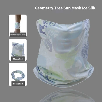 Солнцезащитная маска, ледяной шелк, летний открытый солнцезащитный козырек для лица, защита шеи, дышащий шарф для лица, шарф для рыбалки и велоспорта