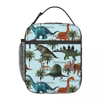 Студенческая школьная сумка для ланча с динозаврами, Оксфордская сумка для ланча для офиса, путешествий, кемпинга, термоохладитель, ланч-бокс