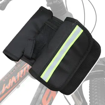 Сумка на переднюю раму велосипеда, двусторонняя сумка на переднюю балку для верховой езды со светоотражающим ремешком, велосипедные сумки для верховой езды, принадлежности для велосипеда