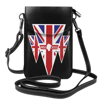 Сумка через плечо с платиновым юбилеем королевы Елизаветы, силуэт Флага Великобритании, женские модные сумки, Эстетичный Кожаный кошелек для покупок