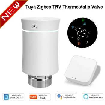Термостатический Клапан Tuya Zigbee TRV Со Светодиодным Экраном Интеллектуальный Регулятор Температуры Постоянный Радиаторный Термостат Temperatur