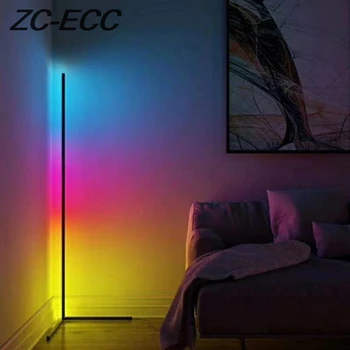 Торшер с регулировкой яркости ZC-ECC, современная гостиная в скандинавском стиле, красочные светодиодные торшеры с дистанционным управлением RGB, стоячая лампа для декора спальни, лампа
