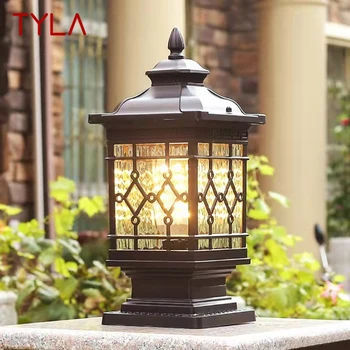 Уличный классический светильник на столбе TYLA, простой электрический светодиодный светильник на столбе, водонепроницаемый для внутреннего двора виллы, ретро-ландшафта сада
