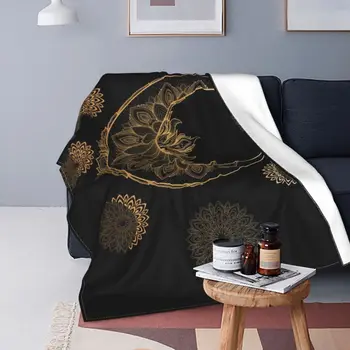 Ультрамягкое одеяло из микрофлиса GOLDEN CRESCENT MOON, настраиваемое удобное одеяло для защиты от наполнения спальни