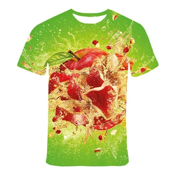 Унисекс дизайн, горячая распродажа, новейшая модная крутая футболка с цифровой печатью 3D Fruit, большие размеры XXS-6XL