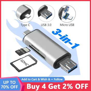 Устройство чтения SD-карт 3 в 1 USB 3.0/Micro USB/Type C Устройство чтения смарт-карт памяти OTG флэш-накопитель Адаптер для Samsung Macbook