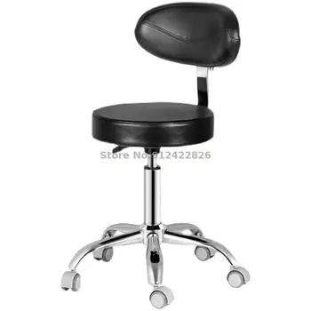 Фасонное хлопчатобумажное черное вращающееся кресло для красоты, кресло для медсестры, кресло для мастера маникюра, барный стул с поворотной спинкой, парикмахерский круглый подъемный стул