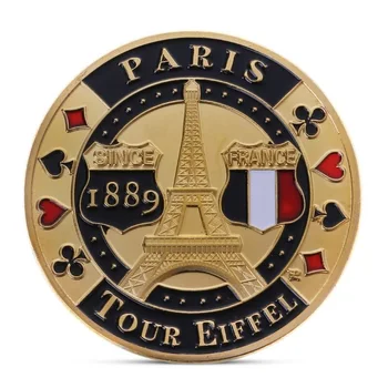 Фишки Парижской Эйфелевой Башни Памятная Монета Позолоченная Коллекция сувенирных произведений искусства