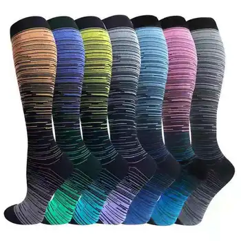 Футбольные носки Футбольные Спортивные носки с градиентным давлением смешивания цветов Мужские и женские носки Нейлоновые чулки