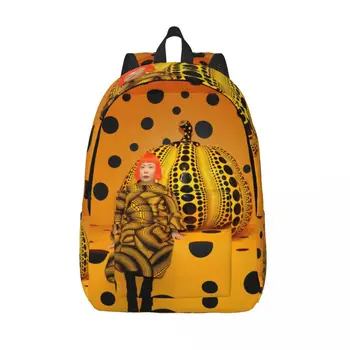 Холщовый рюкзак Yayoi Kusama с 3D принтом в виде тыквы для мальчиков и девочек, эстетичные школьные дорожные сумки в горошек, мужская Женская сумка для книг