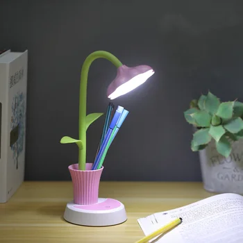 Цветочная светодиодная настольная лампа для защиты глаз, многофункциональная настольная лампа, настольный светильник, стол для ноутбука, ночники, настольная лампа