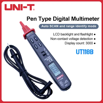 Цифровой Мультиметр Типа ручки UNI-T UT118B С Автоматическим Сканированием, Бесконтактным Определением Напряжения, Мультиметры на 3000 Отсчетов, Амперметр с ЖК-подсветкой