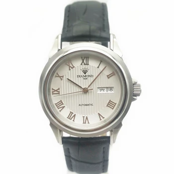Часы бренда Shanghai Diamond, Новые автоматические механические часы, мужской двойной календарь, стальной ремень, Модные механические мужские часы