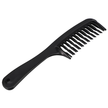 Черная двухрядная зубчатая Расческа для распутывания волос, Шампунь, Расческа с ручкой для длинных вьющихся влажных волос
