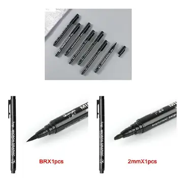 Черная ручка с тонким кончиком для рисования линий комиксов, аниме, Водонепроницаемая ручка для рисования
