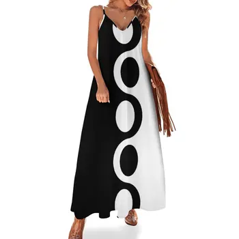 Черно-белое модное платье без рукавов, платья для выпускного вечера, платье, женская одежда, женское платье, лето 2023