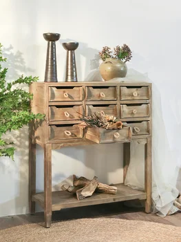 Шкаф-ведро из массива дерева для хранения на стене, шкаф для хранения вещей, украшения дома, обеденный шкаф и деревянная художественная мебель