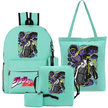 Школьные сумки из аниме Jojo's Bizarre Adventure для мальчиков, комический рюкзак Kawaii, модные сумки на плечи, 3 шт./компл., сумка для книг на молнии на открытом воздухе.