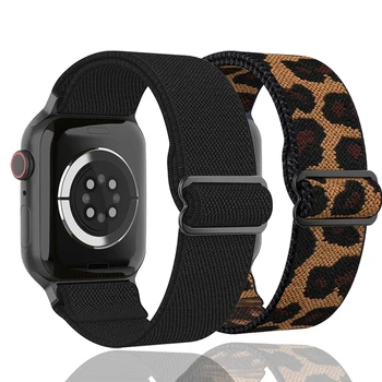 Эластичный ремешок для Apple Watch Band 38 мм 41 мм 40 42 44 45 49 мм Нейлоновый Ремешок Для часов iWatch Серии Ultra 8/7/6/5/4/3/2 SE Bands