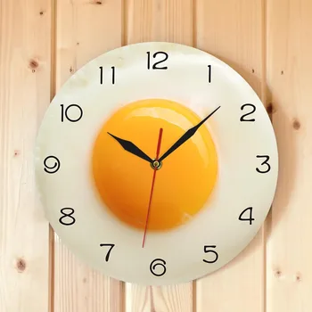 Яйцо Настенные часы Украшение дома в спальне Современная кухня настенные часы Декоративные Пищевые Яйцо Настенные часы Без тикающей батареи